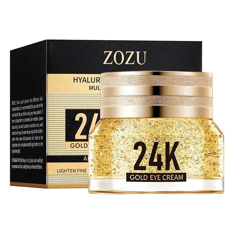 24K Gold Hyaluronic Acid Eye Cream for Dark Circles & Firming
