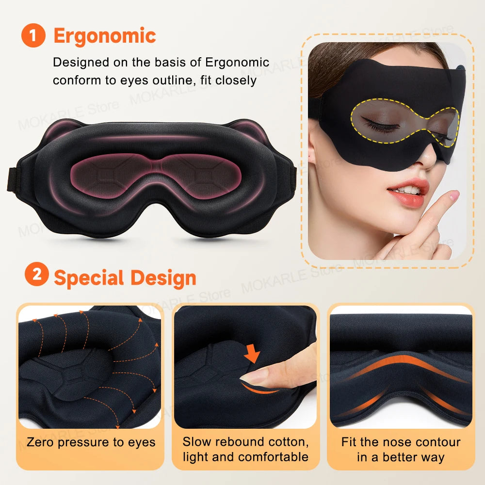 3D Sleep Mask – Soft Light-Blocking Eye Shade