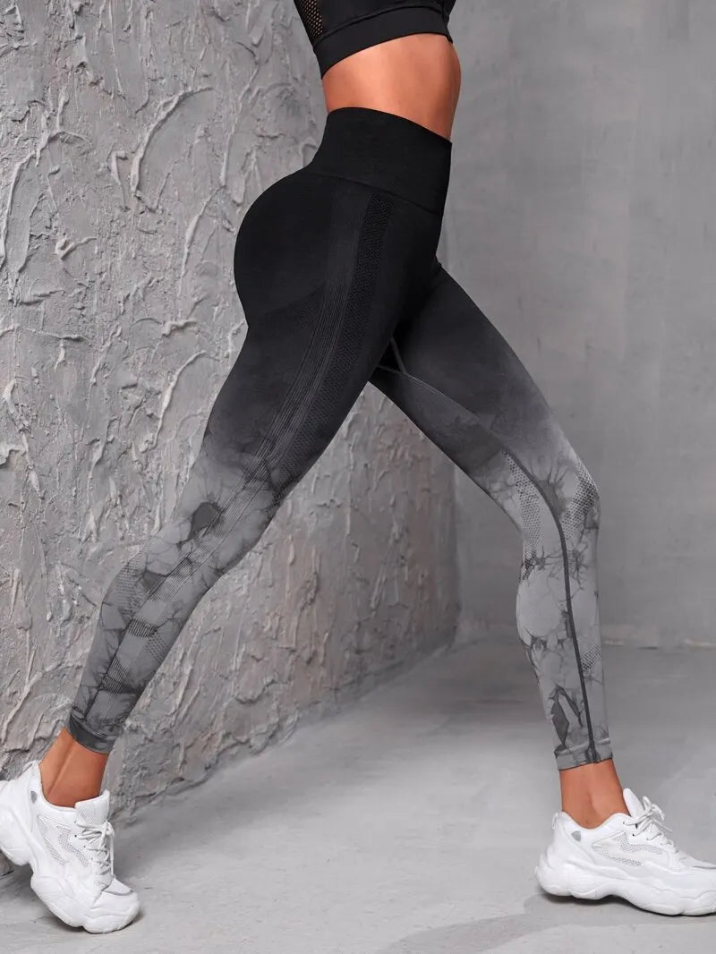 Women’s Seamless Tie Dye Push Up Yoga Leggings