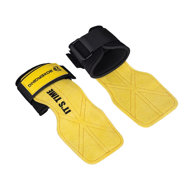 Cowhide Gym Gloves Grips for Weightlifting & CrossFit