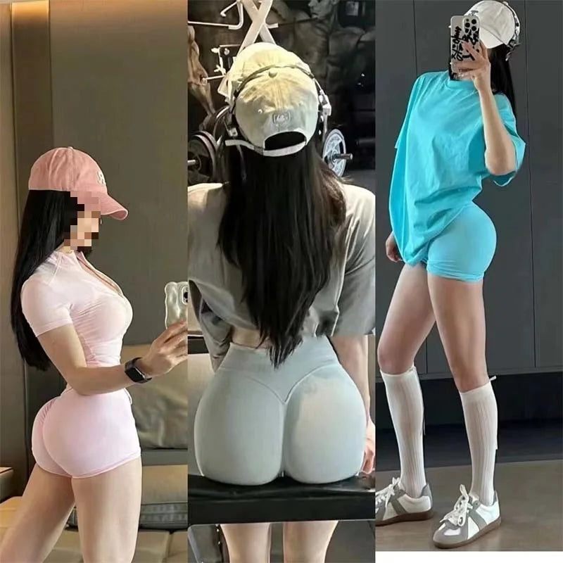 Seamless High-Waist Fitness Shorts – Hip-Lifting Sports Pants