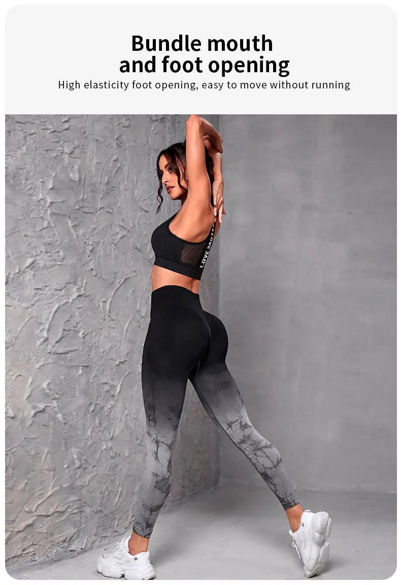Women’s Seamless Tie Dye Push Up Yoga Leggings