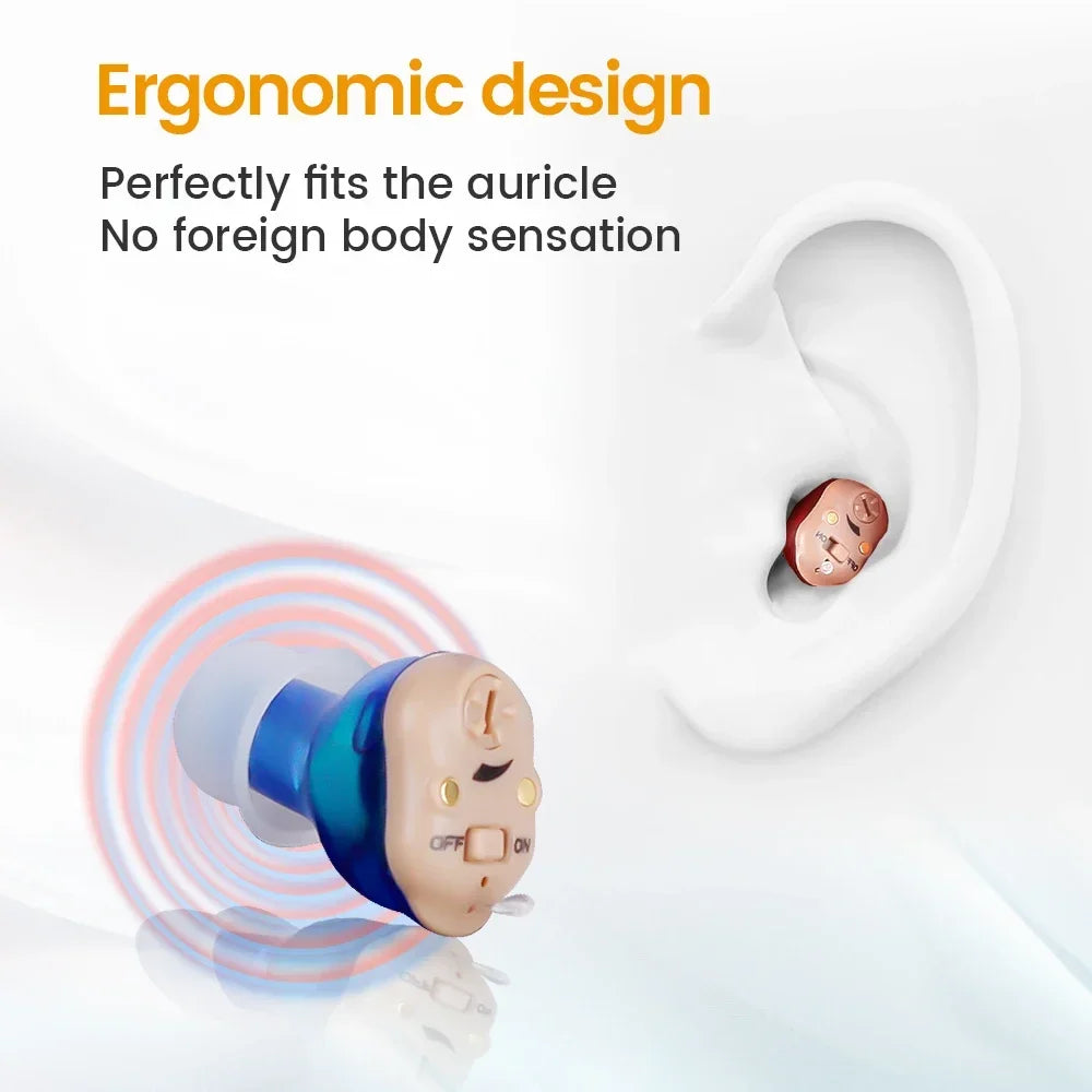 Mini Invisible Rechargeable ITE Hearing Aid for Elderly