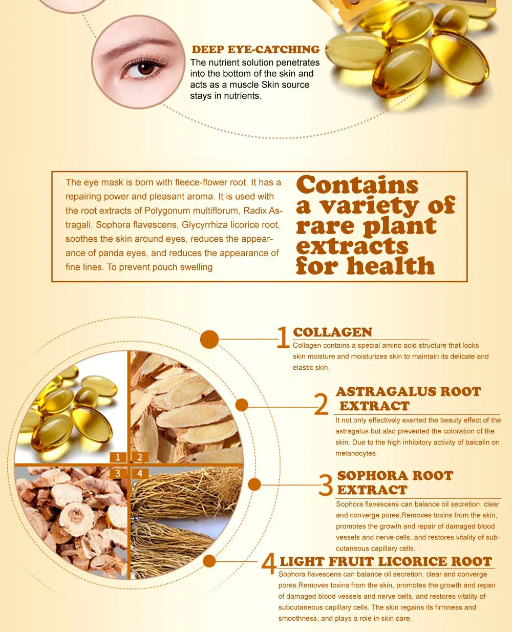 Gold Collagen Crystal Eye Mask for Firming & Moisturizing Care