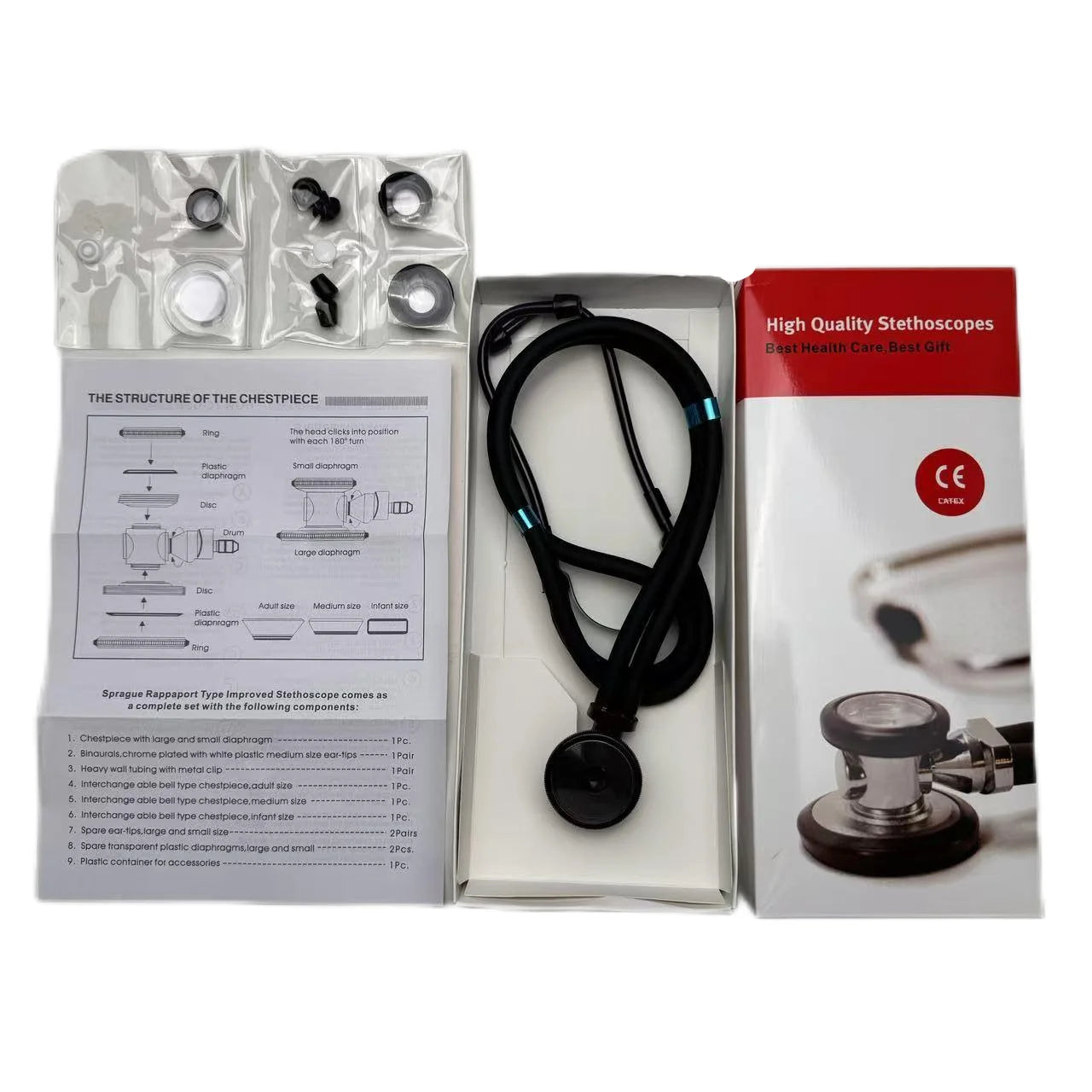 JUSTLANG Professional Dual Head Medical Stethoscope