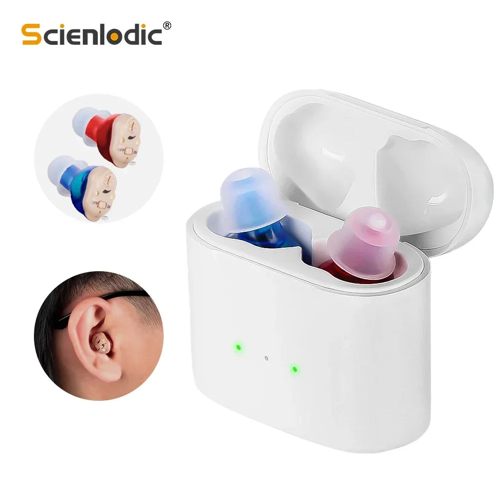 Mini Invisible Rechargeable ITE Hearing Aid for Elderly