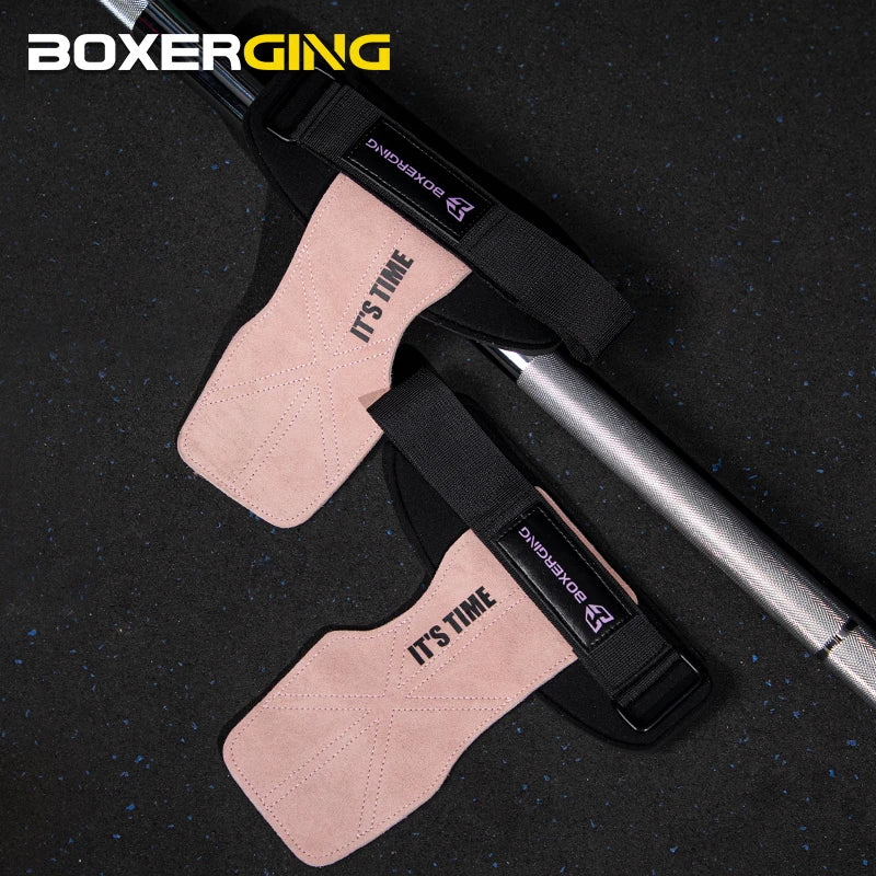 Cowhide Gym Gloves Grips for Weightlifting & CrossFit
