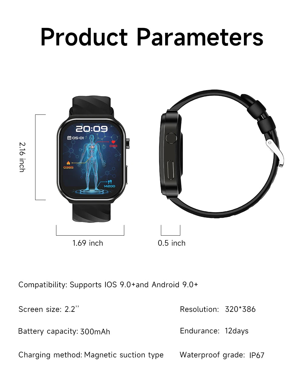 LIGE 2025 AI Health Diagnose Smartwatch with Bluetooth Call