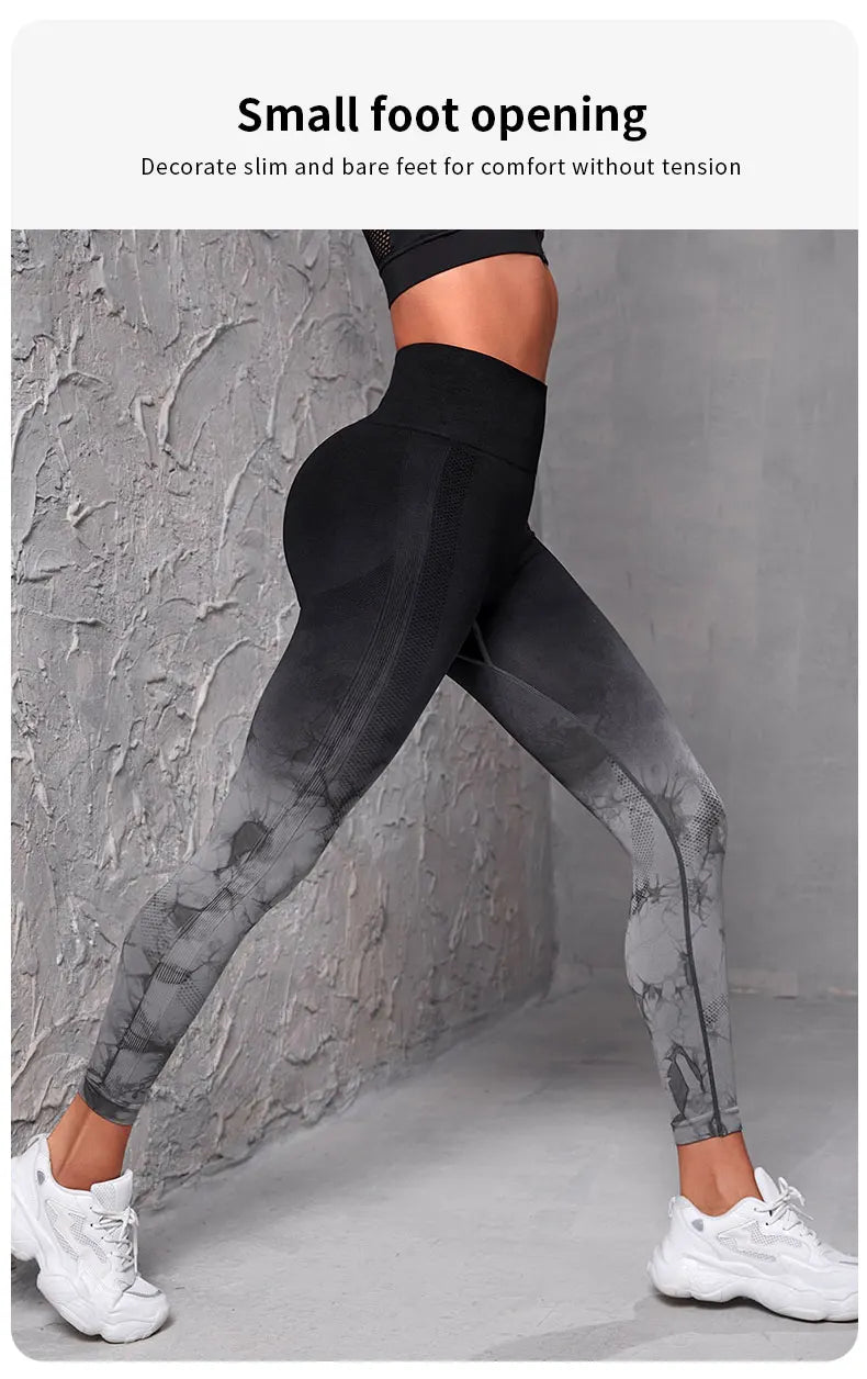 Women’s Seamless Tie Dye Push Up Yoga Leggings