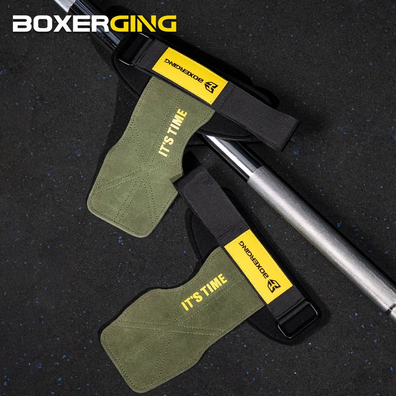 Cowhide Gym Gloves Grips for Weightlifting & CrossFit
