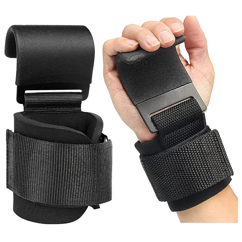 Weight Lifting Hook Grips with Wrist Wraps for Gym Training
