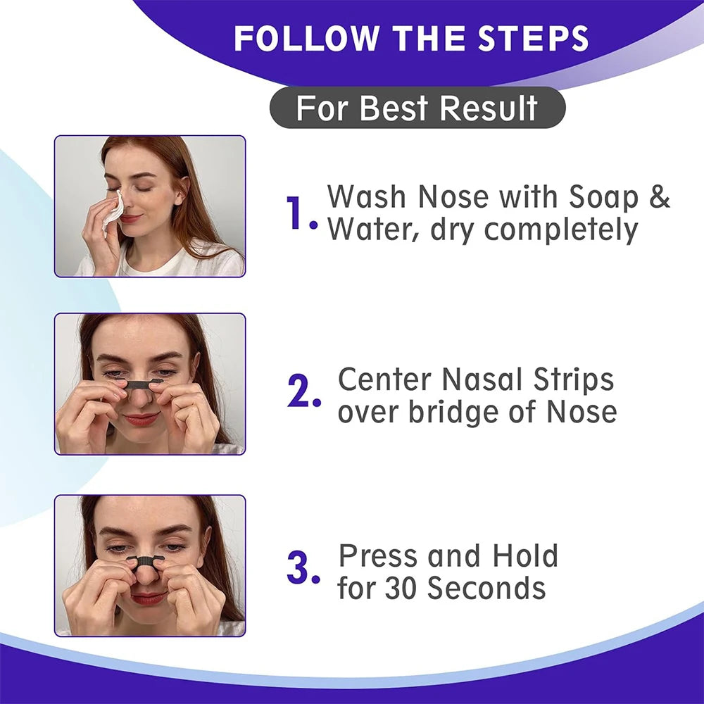 Black Nose Strips – Extra Strength Anti-Snoring Nasal Strips