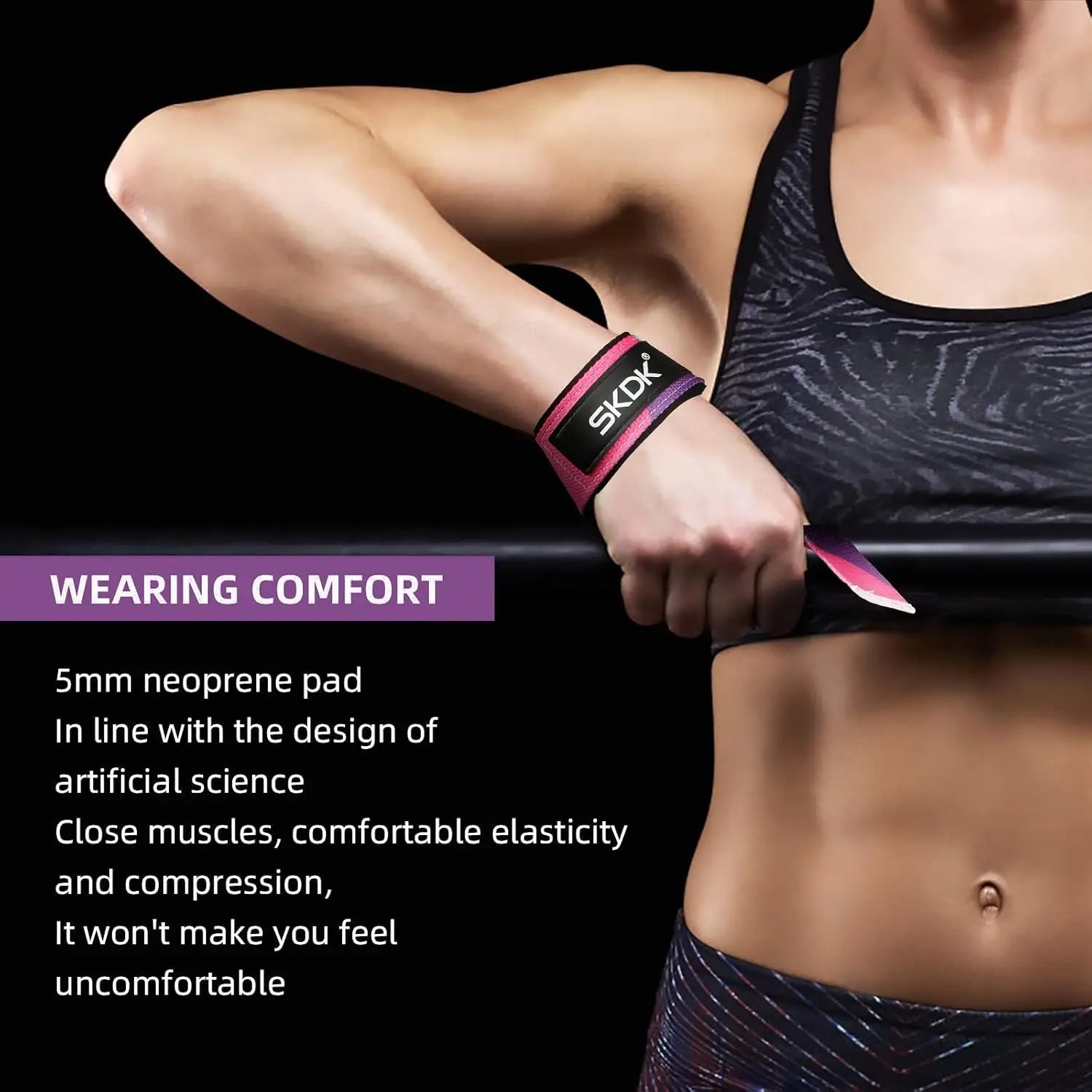 2PCS Adjustable Weightlifting Wrist Straps for Gym & Strength Training