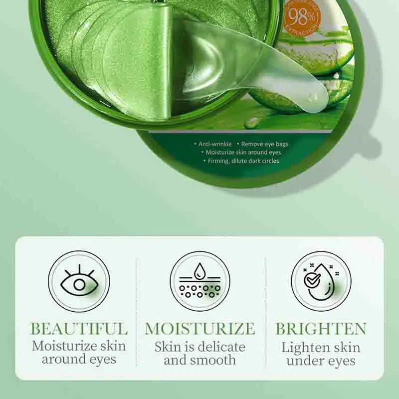 60PCS Aloe Vera Collagen Eye Mask for Dark Circles & Puffiness