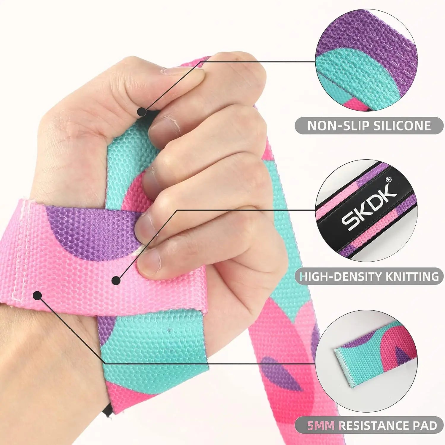 2PCS Adjustable Weightlifting Wrist Straps for Gym & Strength Training