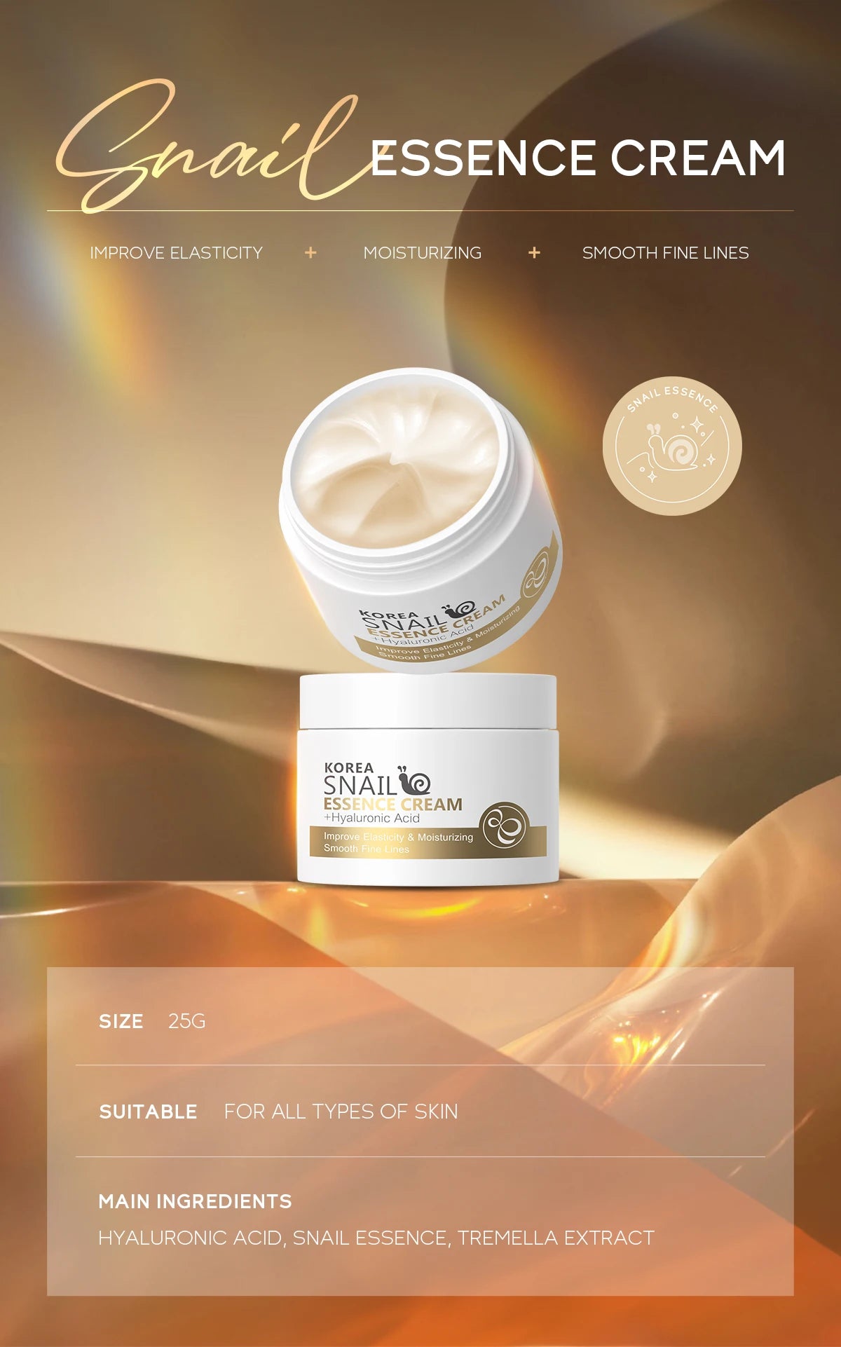 Snail Anti-Aging Face Cream – Collagen & Moisturizing Day Cream