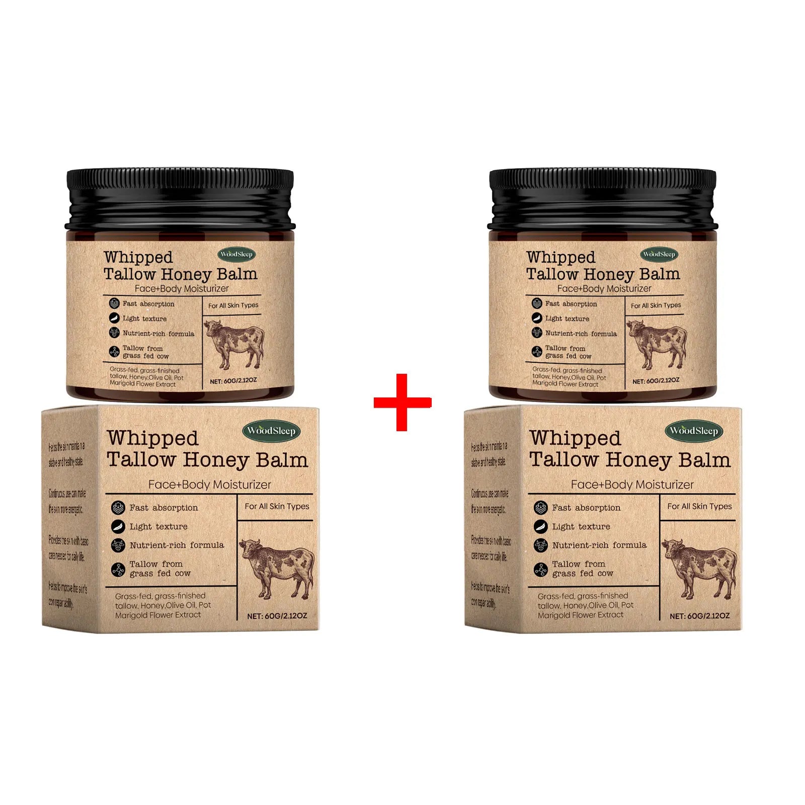 WoodSleep Beef Tallow Cream – Deep Moisturizer & Wrinkle Remover