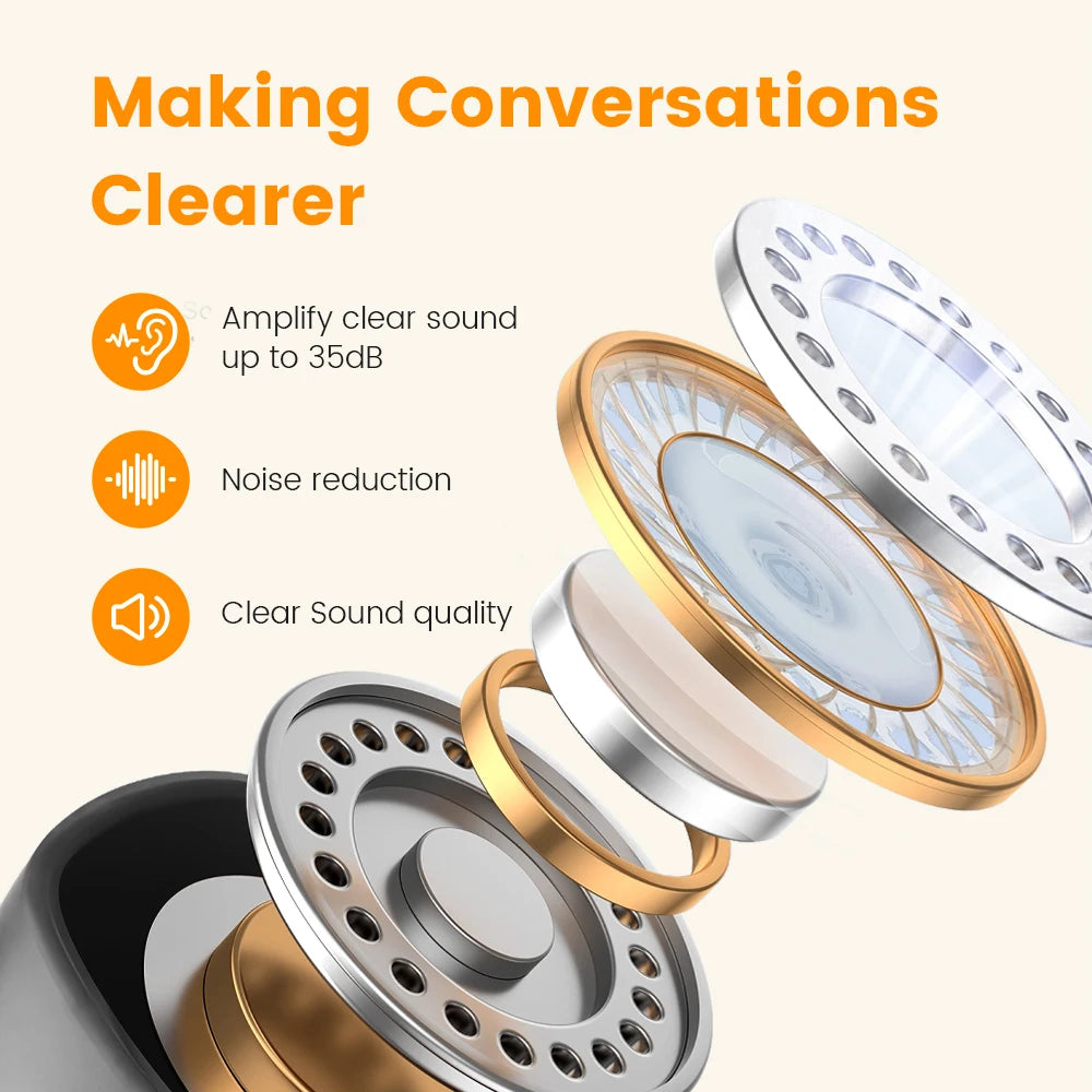 Rechargeable Invisible ITE Hearing Aid for Elderly