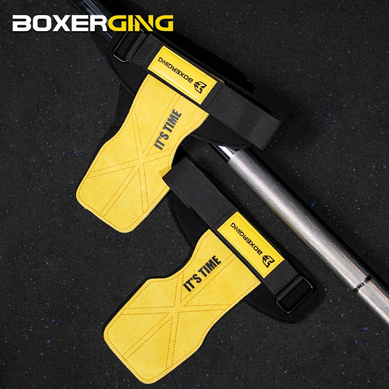 Cowhide Gym Gloves Grips for Weightlifting & CrossFit