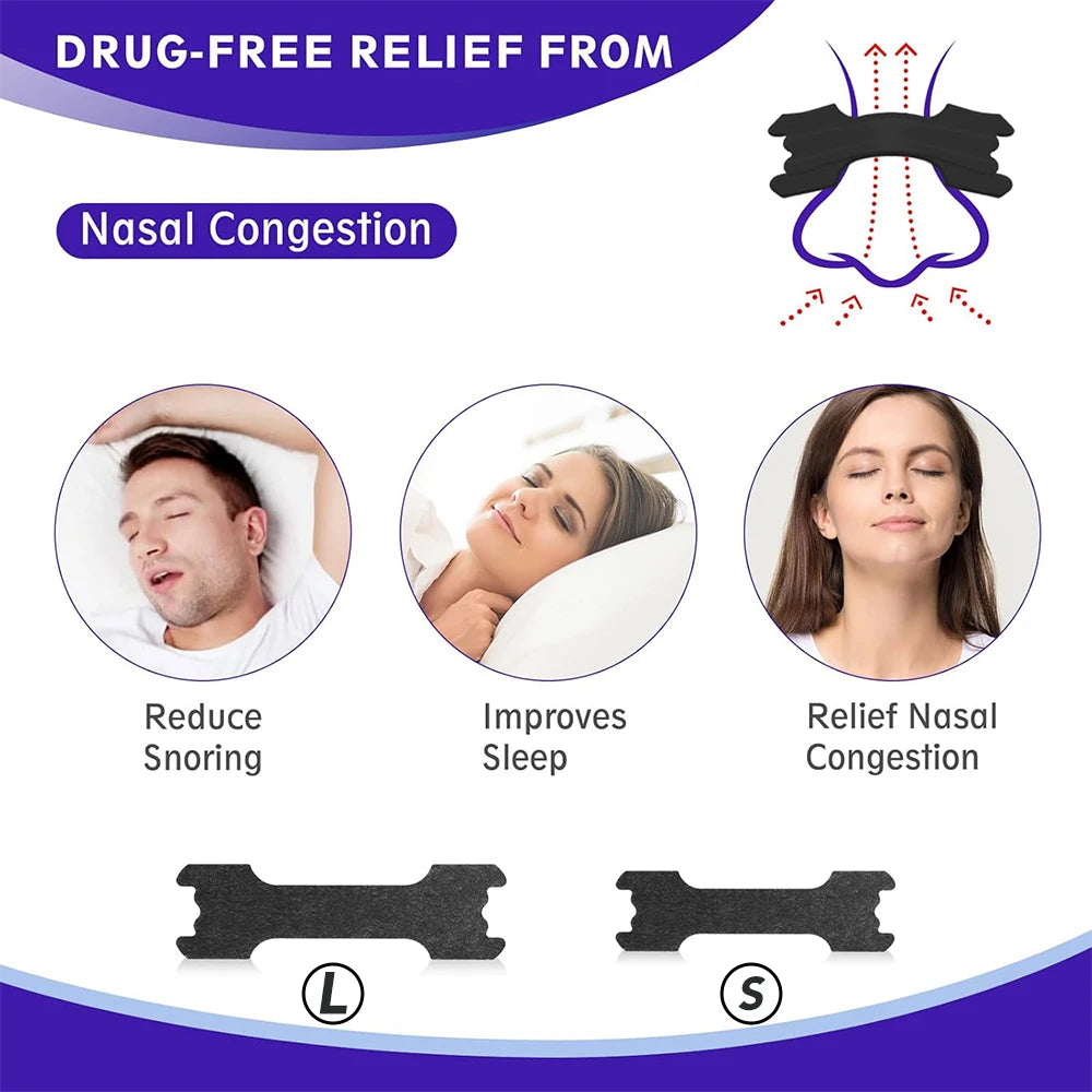 Black Nose Strips – Extra Strength Anti-Snoring Nasal Strips