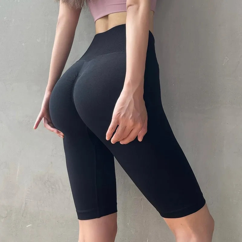 Women’s High-Waist Yoga Shorts – Hip Push-Up & Tummy Control